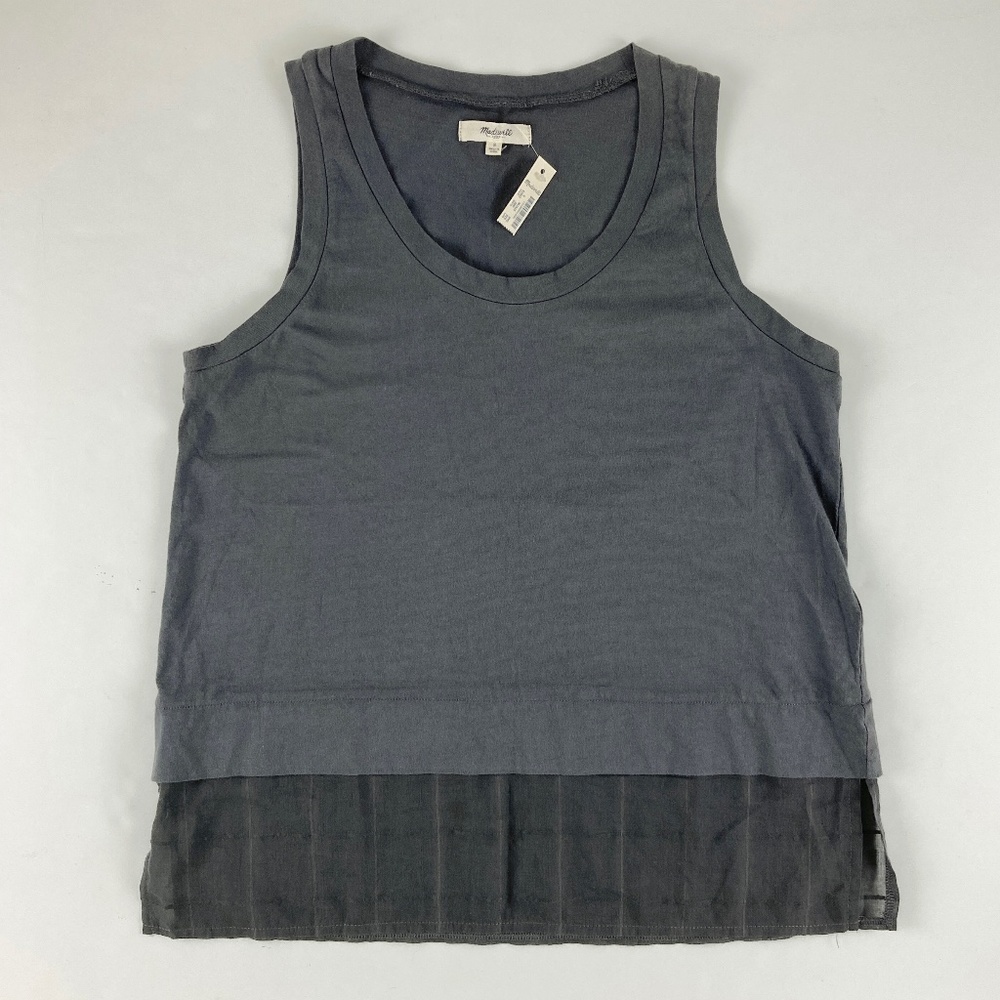 Madewell Gauze Layer Tank in Grid Weave Small